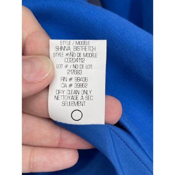 Theory Rayon Blend Fitted Blue Blazer Size 0 Preppy Work Career Wear Capsule - Picture 4 of 6